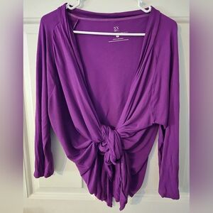 New York & Company (NY&C) purple tie-front cardigan/XL